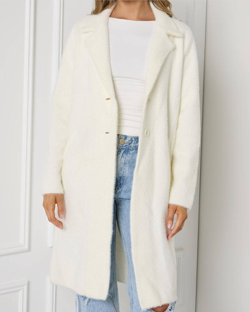 Shop Mooloola Holland Knit Coatigan In Alabaster - Fast Shipping & Easy