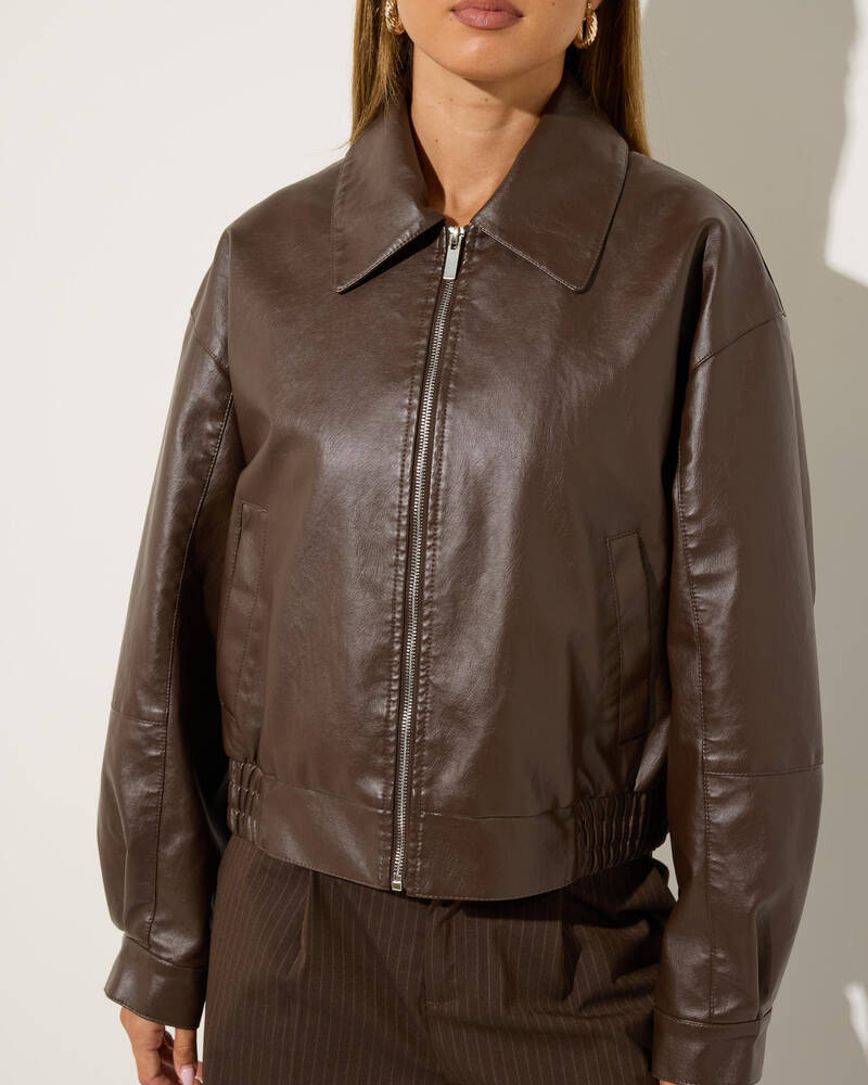 Ava And Ever Off Duty Faux Leather Jacket for Womens