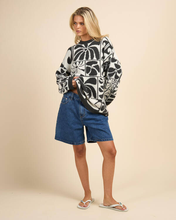 Rip Curl AOTS-TY Williams Oceanic Jacquard Crew Knit Sweater for Womens