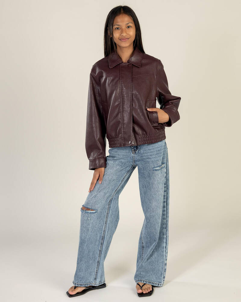 Ava And Ever Girls' Rebel Faux Leather Jacket for Womens