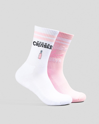 FOOT-IES Vodka Cruiser Lush Embroidery Sneaker Socks 2 Pack for Mens image number null