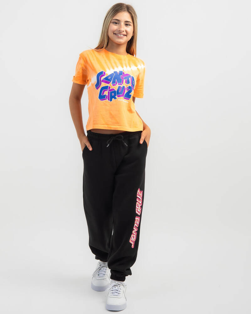 Santa Cruz Girls' Scattered Strip Front T-Shirt for Womens