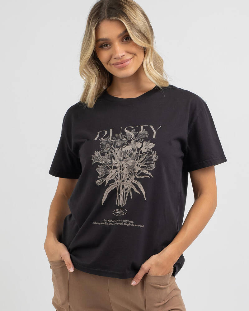 Rusty Botanical Relaxed Fit T-Shirt for Womens