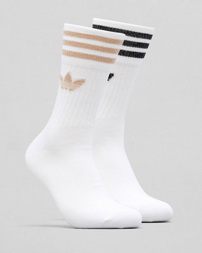 adidas Womens Mid Cut Glitter Sock Pack for Womens