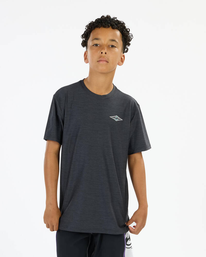 Billabong Boys Diamond Shoreline Short Sleeve Rash Vest for Mens