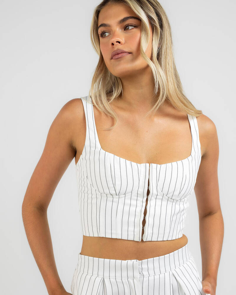 Luvalot Pacino Pinstripe Corset Top for Womens
