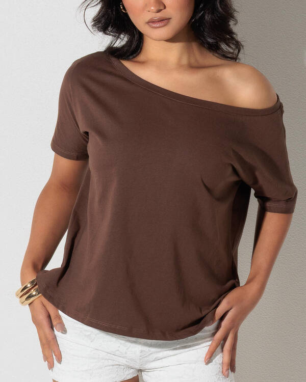 Ava And Ever Raven Off Shoulder T-Shirt for Womens