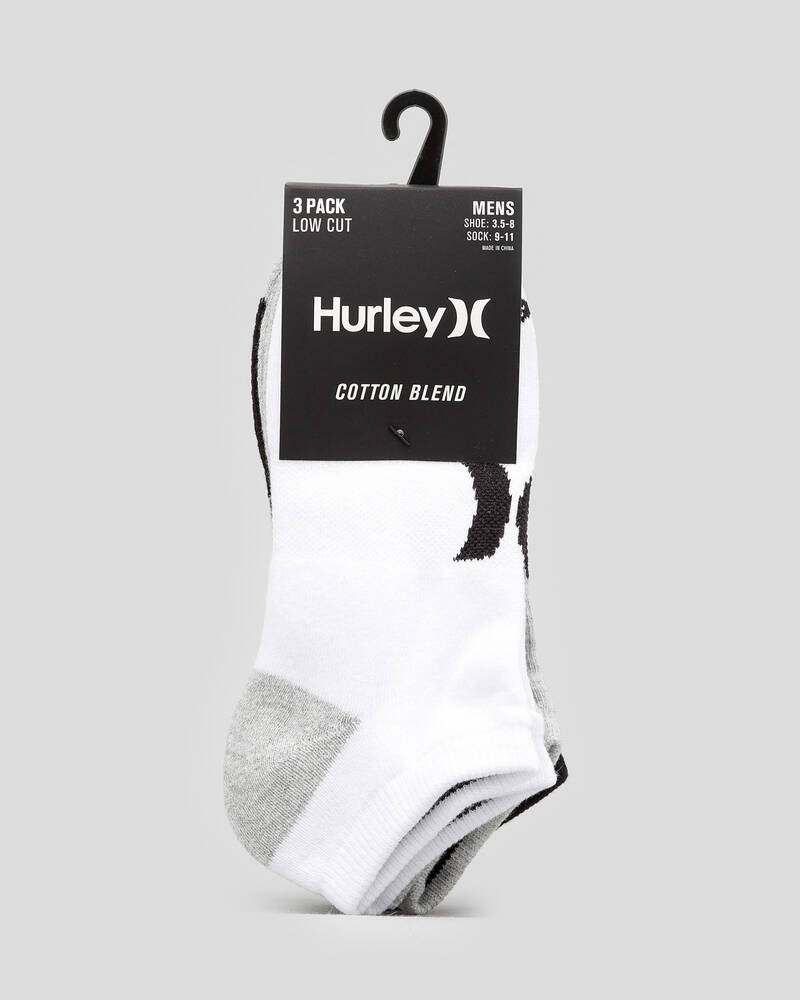 Hurley Mens' 1/2 Terry Low Cut Socks for Mens