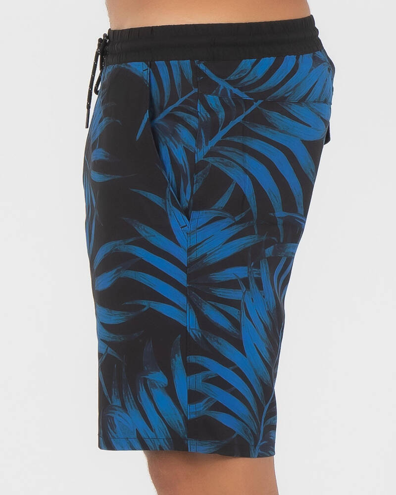 Lost Society Blue Leaf Board Shorts for Mens
