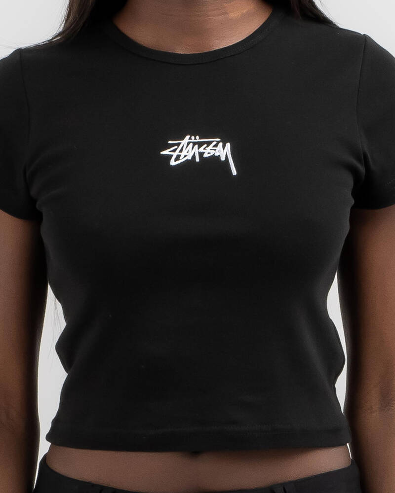 Stussy Graffiti Rib T-Shirt for Womens