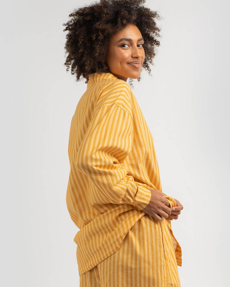 Rhythm Oasis Stripe Oversized Shirt for Womens