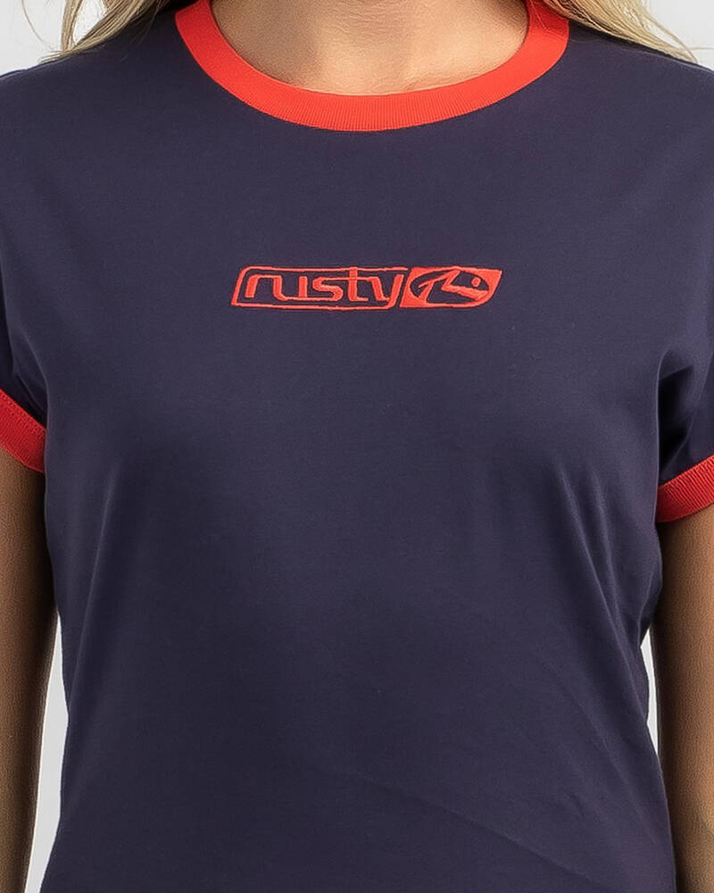 Rusty Rusty Contrast Skimmer Baby Tee for Womens