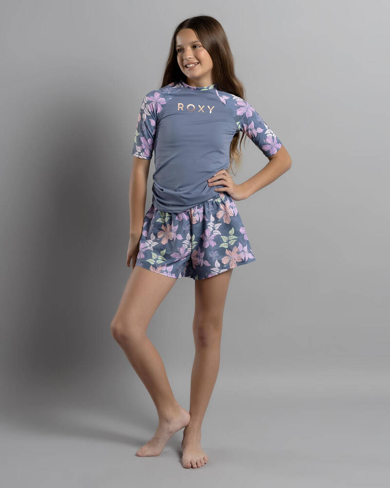 Roxy Girls' Hidden Garden Short Sleeve Rash Vest for Womens