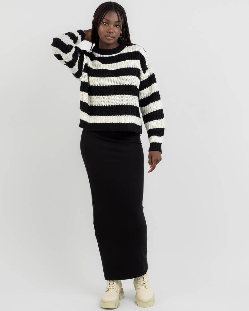 Ava And Ever Hawk Stripe Crew Neck Knit Jumper for Womens