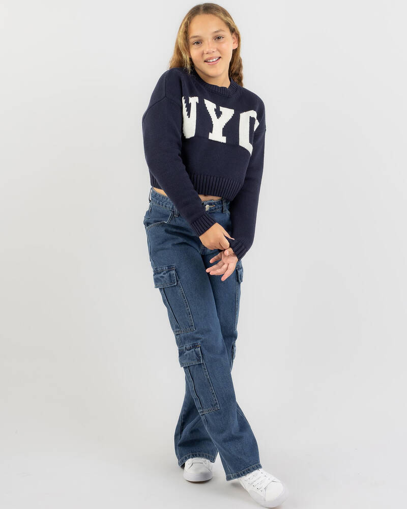Ava And Ever Girls' Alumni Cropped Knit Jumper for Womens