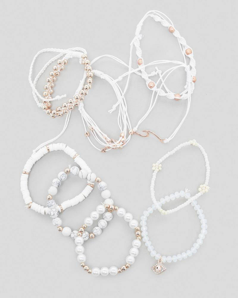Shop Karyn In LA Lenni Bracelet Pack In Light Rose Gold/white - Fast