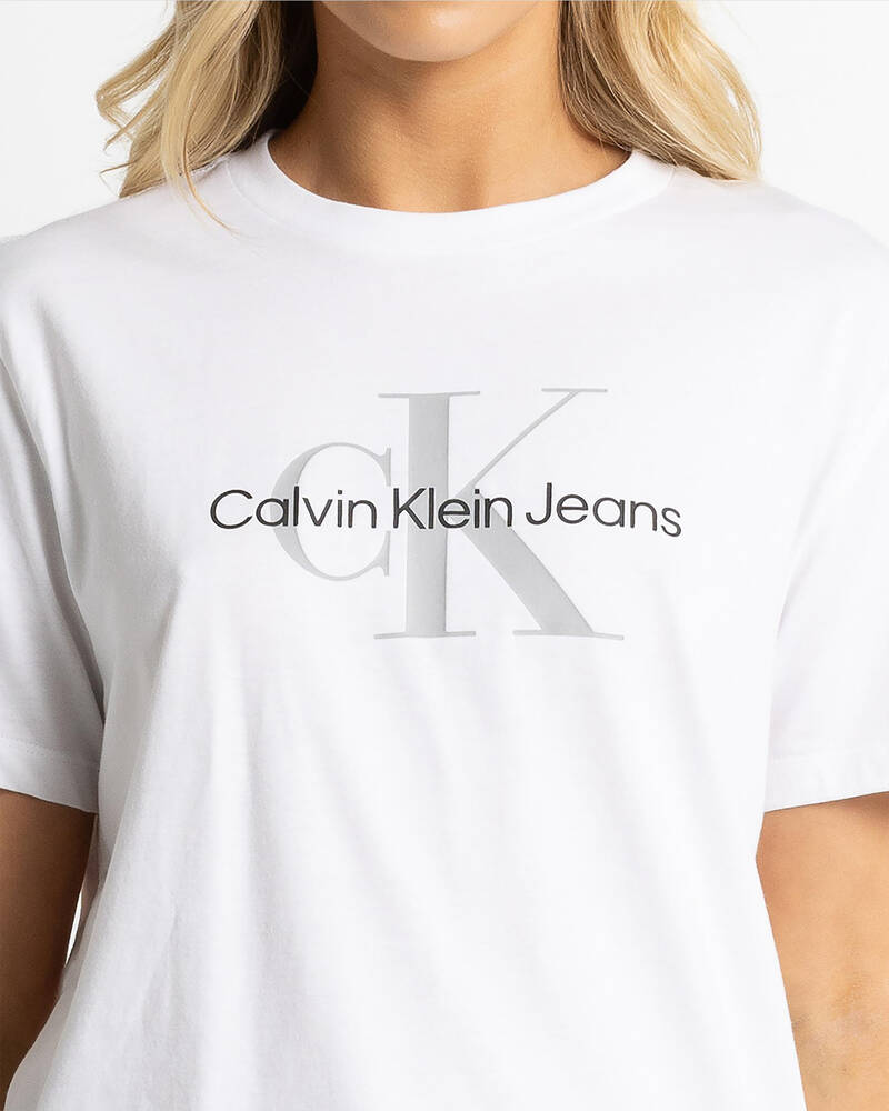 Calvin Klein Monologo Crew Neck T-Shirt for Womens