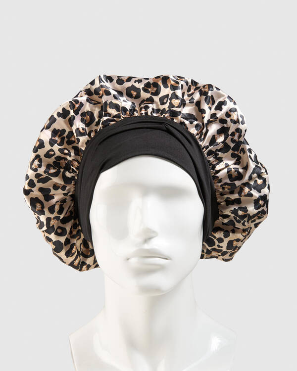 Get It Now Leopard Satin Bonnet for Womens