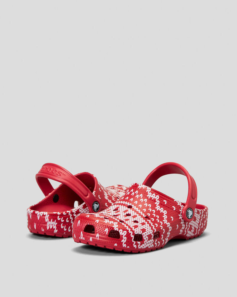 Crocs Kids' Classic Holiday Sweater Clogs for Unisex