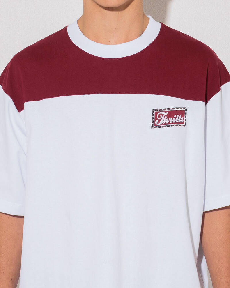 Thrills Make Em Tough Oversize Box Crop Panel Tee for Mens