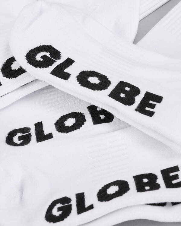 Globe Whiteout Crew Socks 5 Pack for Mens