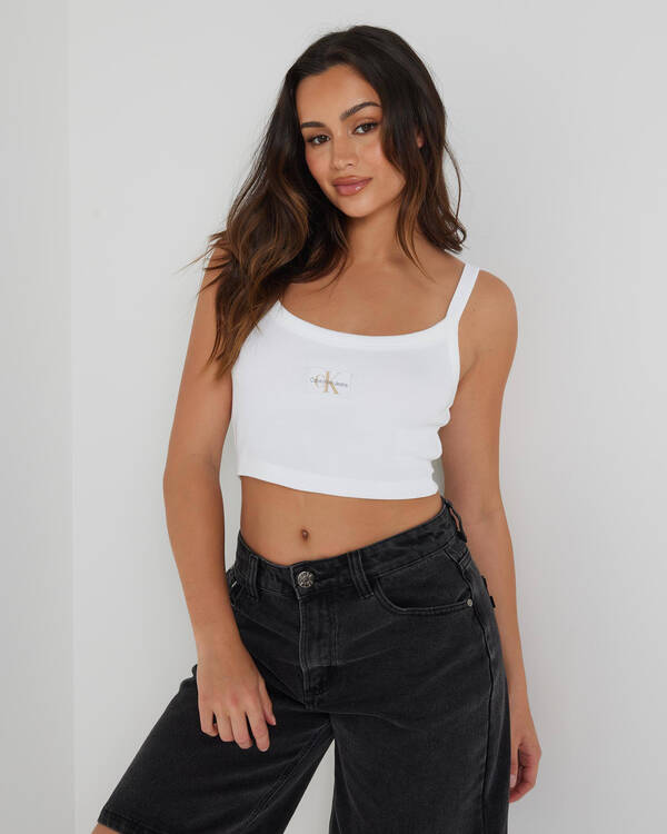 Calvin Klein Woven Label Rib Bralette for Womens