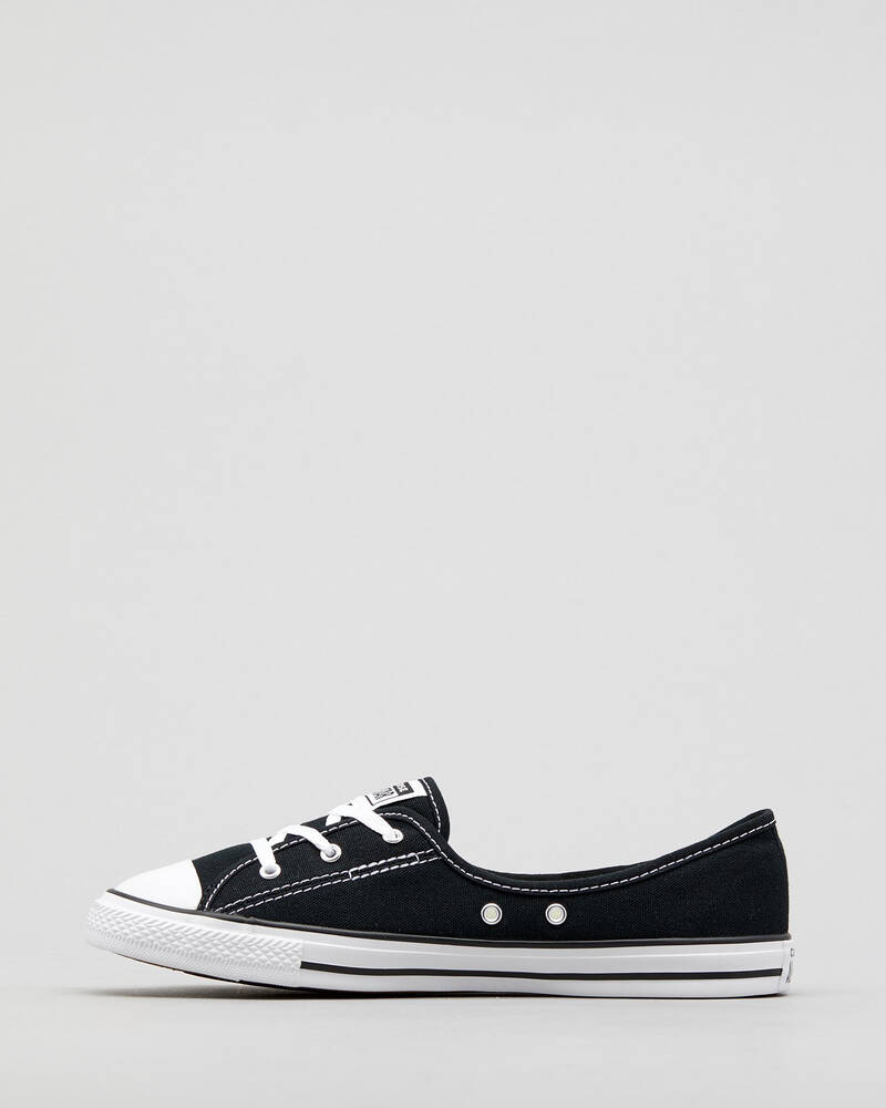 Converse Womens Chuck Taylor Ballet Lace Low Shoes In Black/white/black