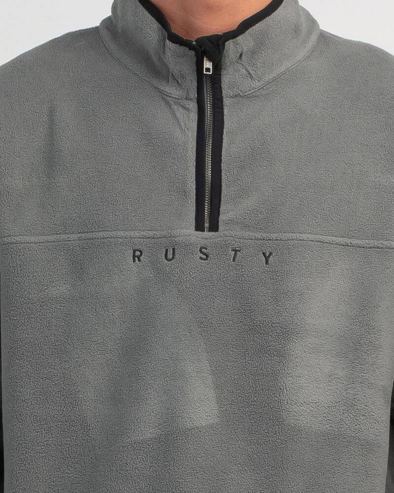 Rusty Polarized 1/4 Zip Polar Fleece Sweatshirt for Mens