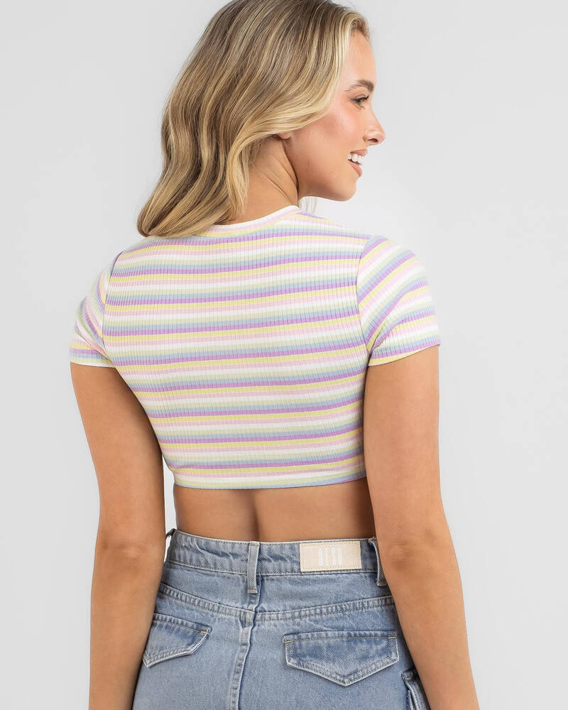 Mooloola Sorbet Ultra Crop Baby Tee for Womens
