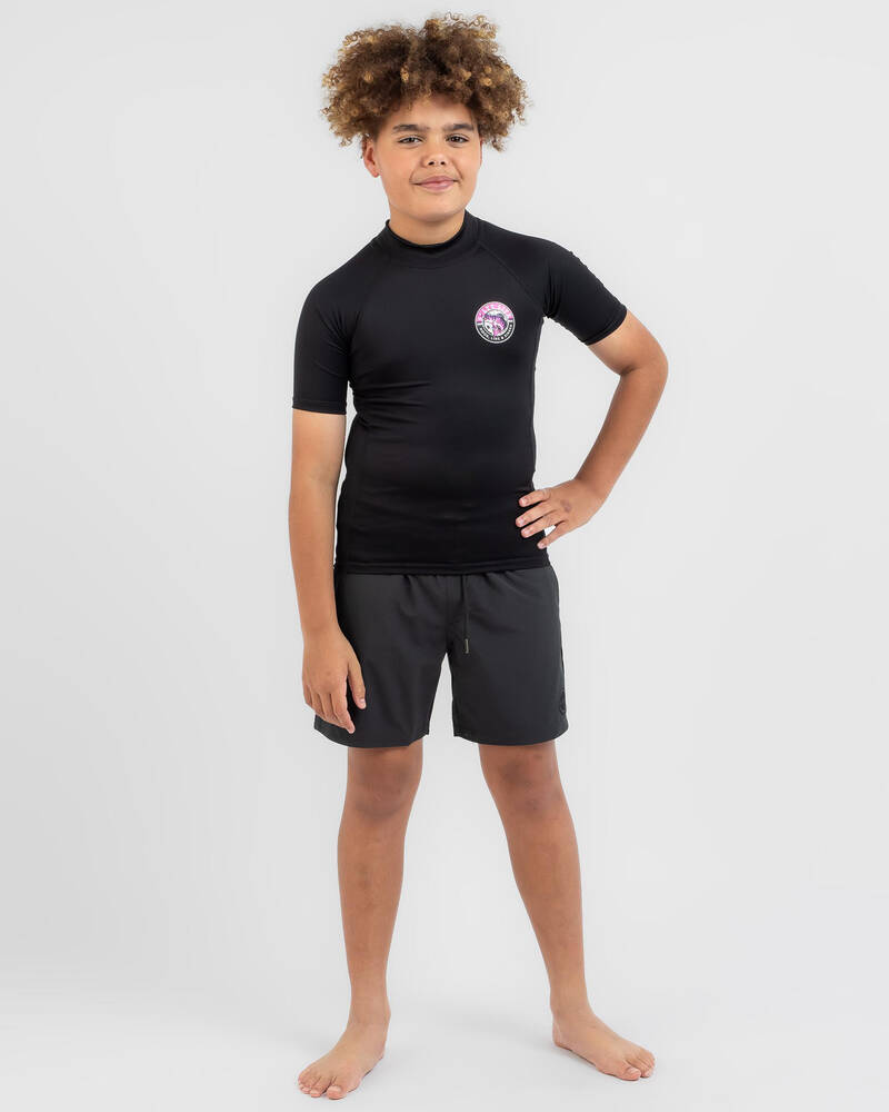 Salty Life Boys' Hooked Short Sleeve Rash Vest for Mens