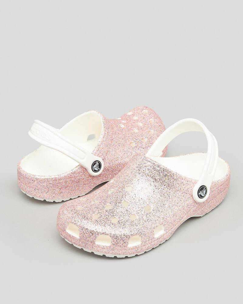 Crocs Kids' Classic Glitter Clog Sandals for Unisex