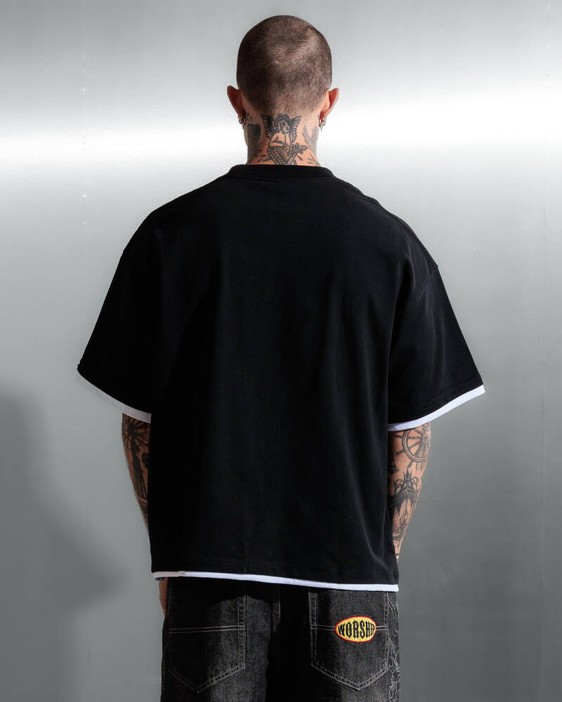 Worship Supplies Tropic Reign Box Crop Layer T-Shirt for Mens