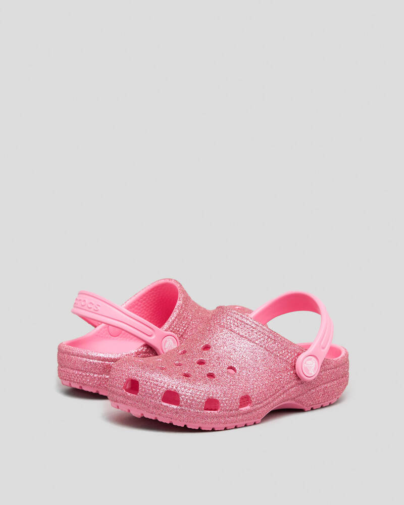 Crocs Kids' Classic Glitter Clog Sandals for Unisex