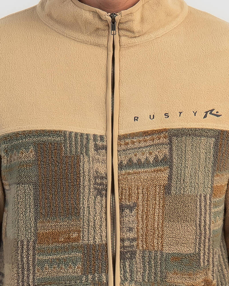 Rusty Shag Paneled Full Zip Fleece Jacket for Mens