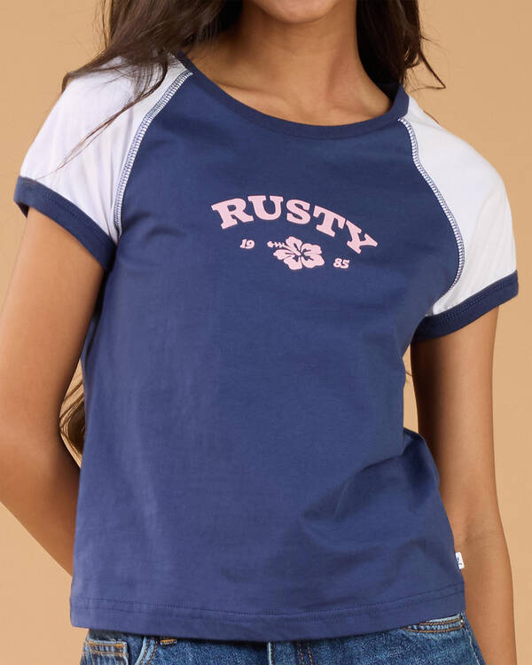 Rusty Girls' Riley Raglan Baby Tee for Womens