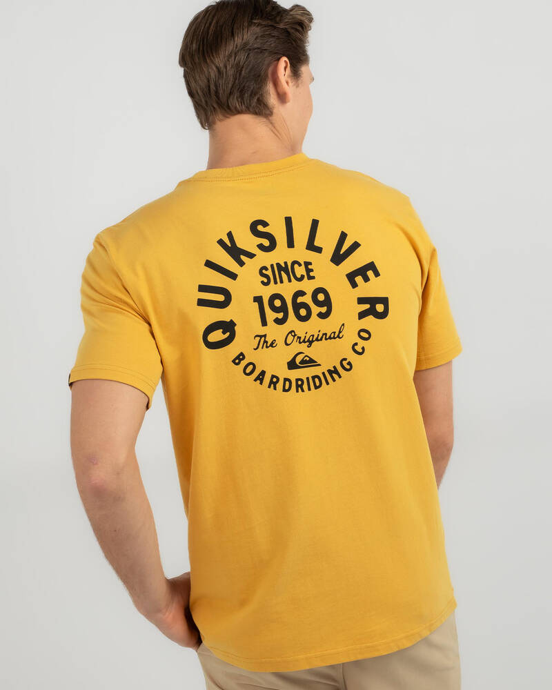 Shipping Circled In Mustard Easy T-Shirt - - City & Beach Returns Script Quiksilver FREE* States United