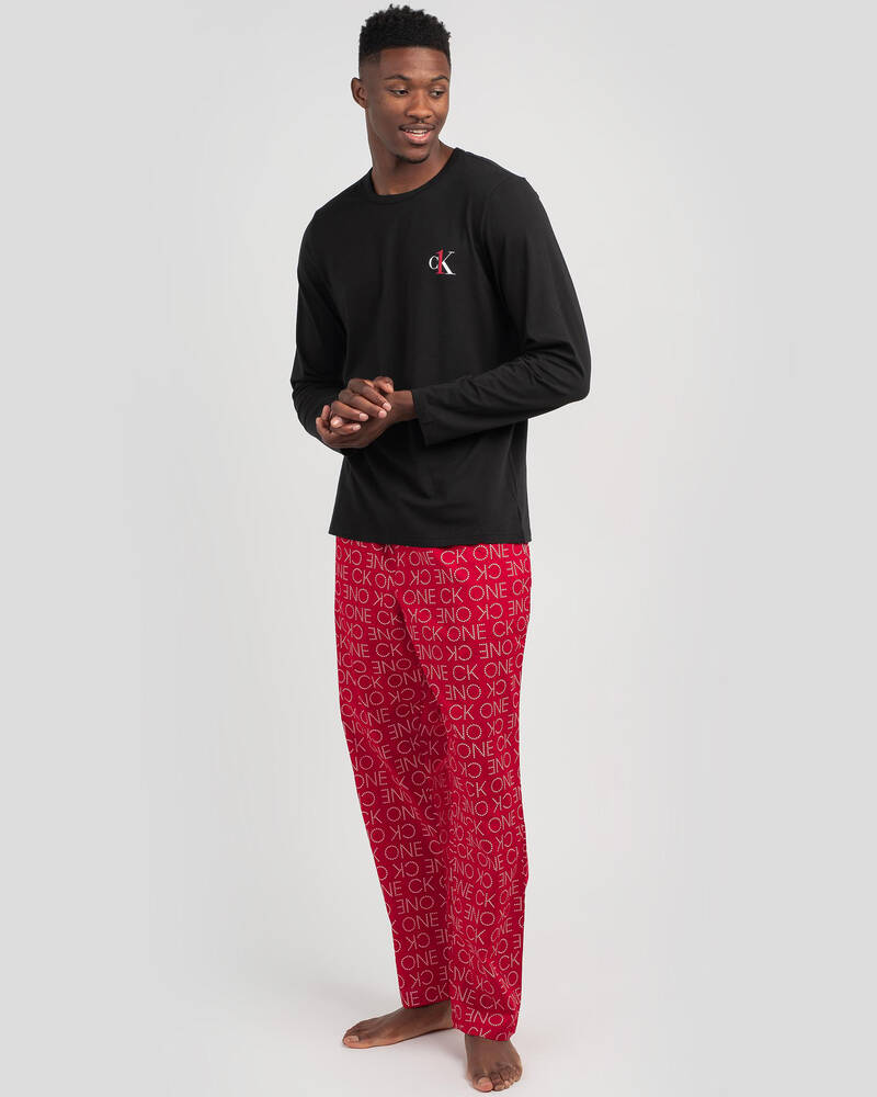 Calvin Klein Mens' Long Sleeve Woven PJ Set for Mens