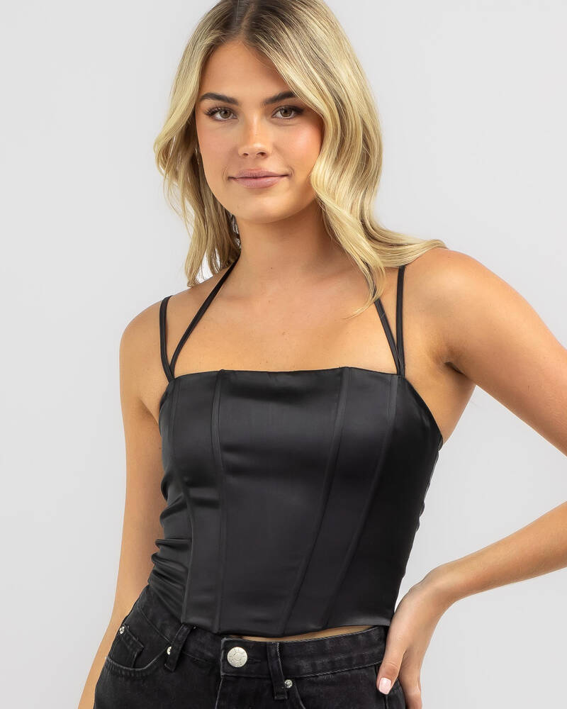Ava And Ever Jess Satin Corset Top for Womens