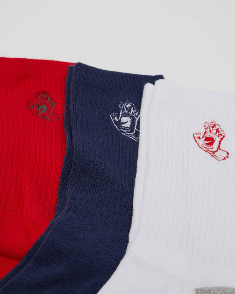 Santa Cruz Mono Hand Socks 3 Pack for Mens