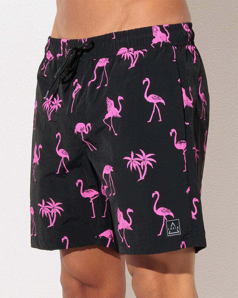 Lucid Pink Tropic Elastic Waist Shorts for Mens