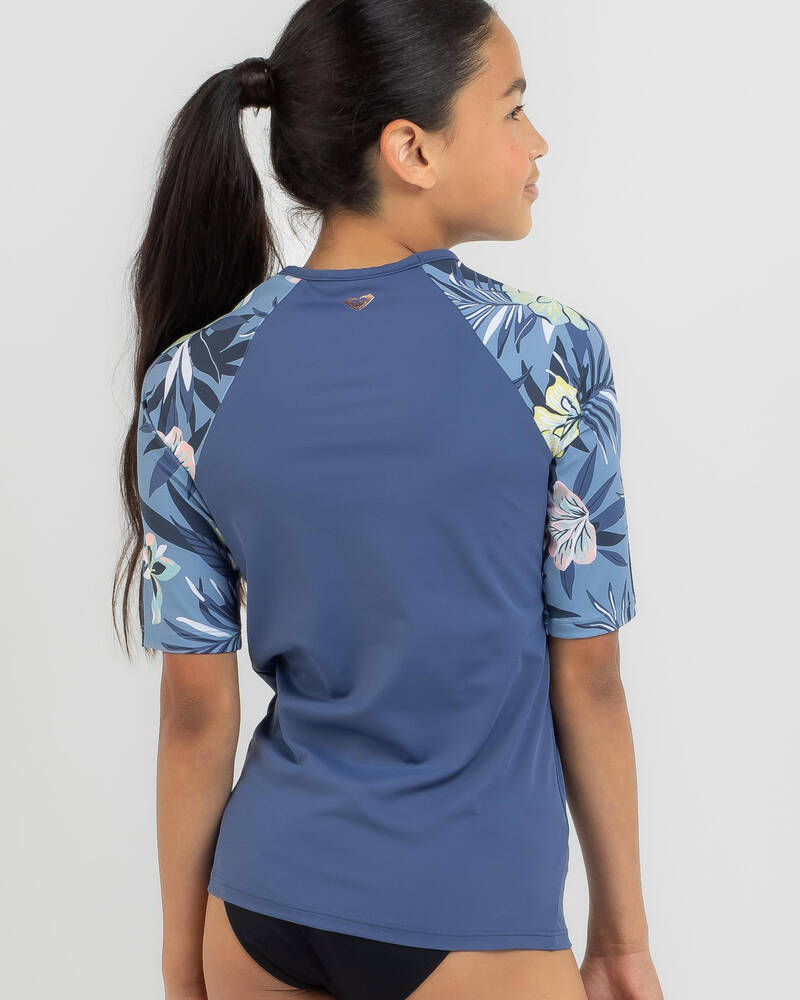 Roxy Girls' Sporty Spirit Short Sleeve Rash Vest for Womens