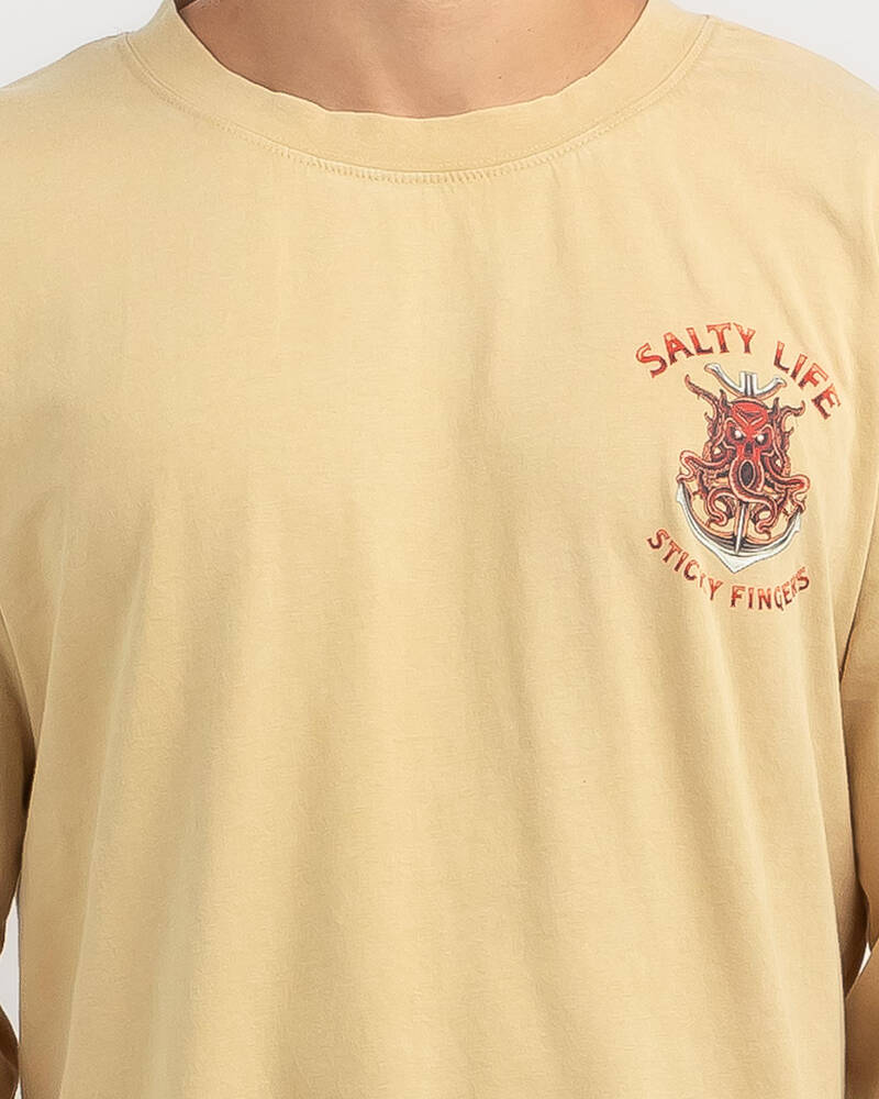 Salty Life Sticky Fingers Long Sleeve T-Shirt for Mens