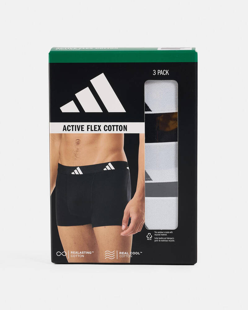 adidas Active Flex Cotton Trunk 3 Pack for Mens