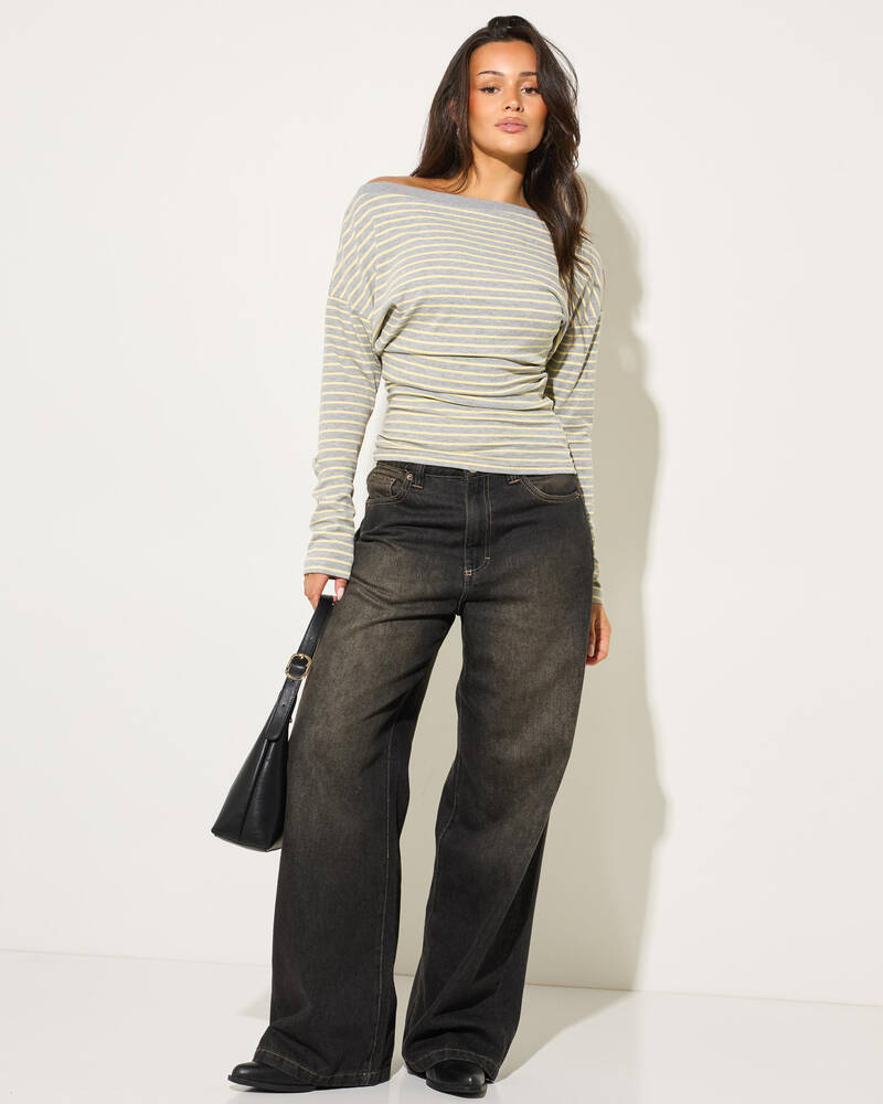 Mooloola Val Stripe Longsleeve Top for Womens