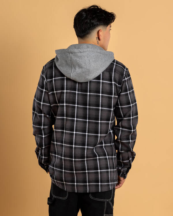 Jacks Ample Long Sleeve Flannel Hooded Shirt for Mens