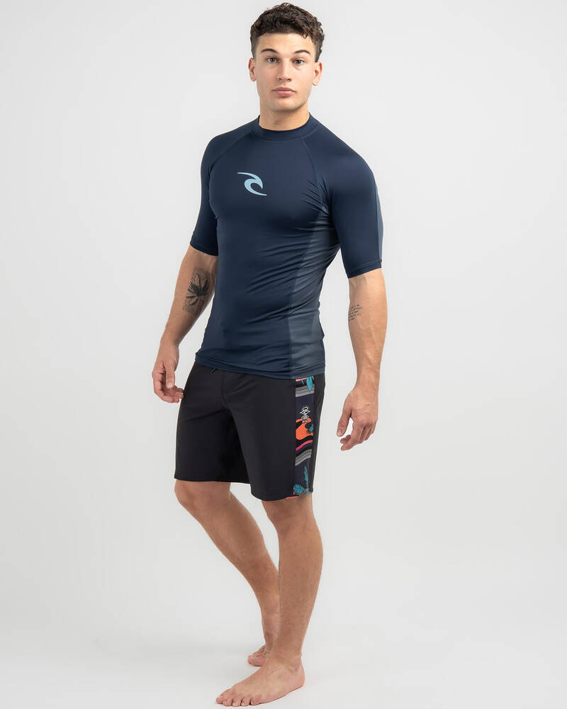 Rip Curl Waves UPF Perf Short Sleeve Rash Vest for Mens