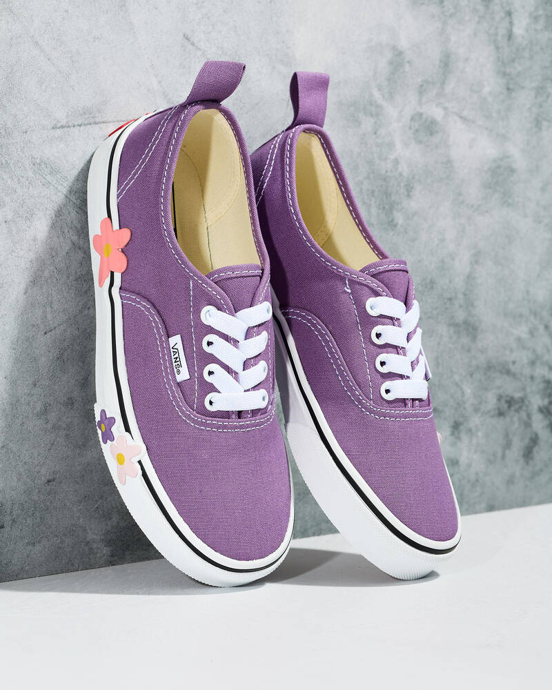 Vans Girls' Authentic Elastic Lace Flower Shoes for Womens