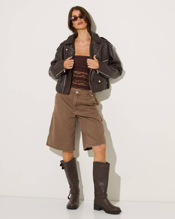 Ava And Ever Osbourne Faux Leather Jacket for Womens