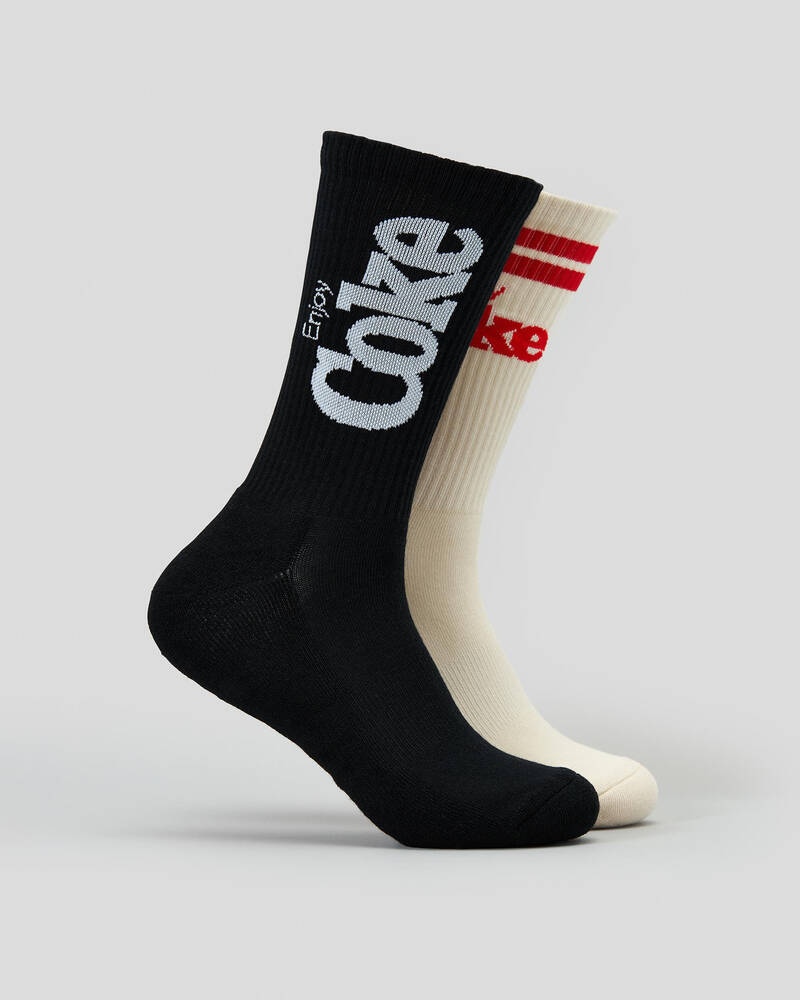 FOOT-IES Coke Logo Sneaker Socks 2 Pack for Mens