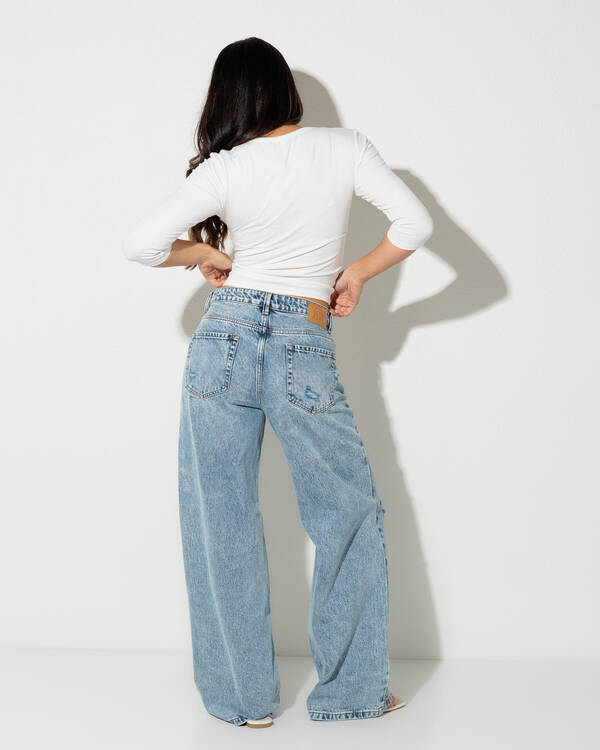 DESU Haze Low Waist Wide Leg Jeans for Womens